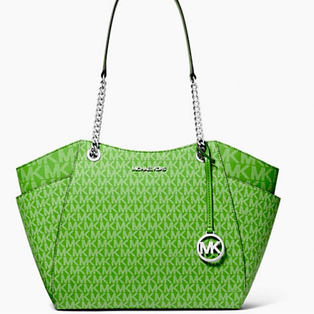 Michael Kors Jet Set Large Signature Logo Chain Shoulder Tote Bag
Jungle Green - Picture 8 of 16